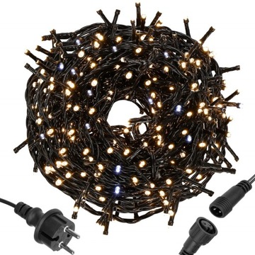 ŚWIATEŁKA ŚWIĄTECZNE 300led LAMPKI CHOINKOWE GIRLANDA ŚWIETLNA WEW/ZEW 18,5