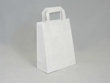 TOREBKI PAPIEROWE TORBY BIAŁA 26x16x34cm 50szt