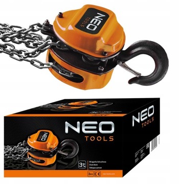 NEO Tools ЛЕБЕДКА ЦЕПНАЯ ЛЕБЕДКА 3т СТАЛЬНАЯ ЦЕПЬ 3м 11-762