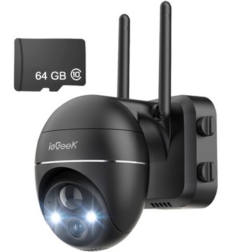 Kamera Zewnętrzna Obrotowa IP WiFi 2K 3MPx 4x ZOOM 64GB na 9600mAh Baterie