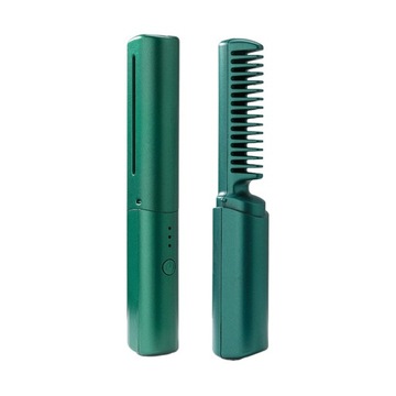 Беспроводной выпрямитель для волос Многофункциональный портативный с быстрым нагревом, зеленый