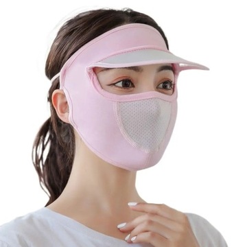 Color With Brim Eye protection UV Protection Face Veil Driving Face Mask