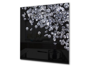 panel szklany płytka 60x60 I diamenty czarne tło