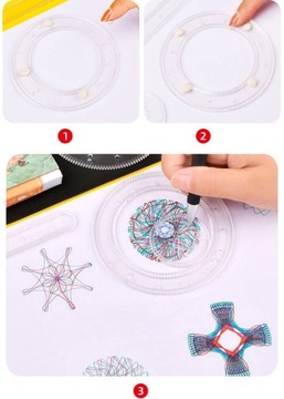 SPIROGRAF MEGA ZESTAW DO RYSOWANIA PISAKI NAUKA ZABAWA EDUKACJA RYSOWANIE