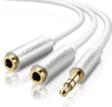 Кабель Ugreen Jack 3,5мм Jack 3,5мм x2 0,2м белый (UGR542WHT)