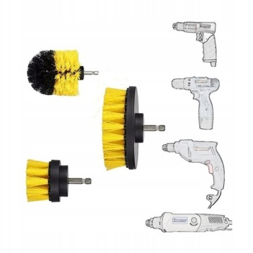 SZCZOTKI SPRZĄTAJĄCE NA WIERTARKĘ WKRĘTARKĘ 3szt