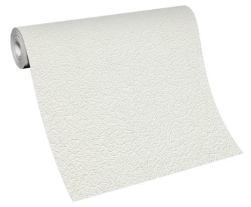 ОБОИ НАСТЕННЫЕ БЕЛЫЕ ПЛОТНЫЕ ИМИТАЦИЯ ШТУКАТУРКИ, ГЛЯНЦЕВЫЙ ВИНИЛ С БЛЕСКАМИ НА НЕПОЛЕВОМ