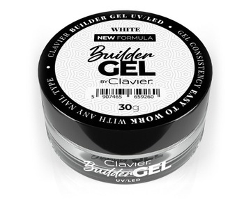 ŻEL BUDUJĄCY DO PRZEDŁUŻANIA PAZNOKCI CLAVIER BUILDER GEL WHITE UV/LED