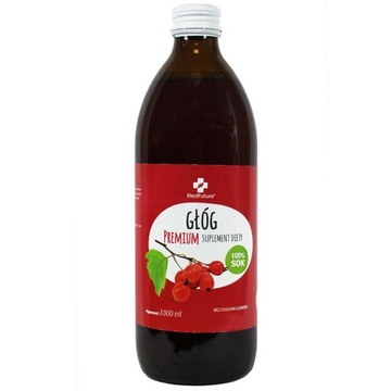 Sok z owoców głogu 100%naturalny Bez cukrów 1000ml