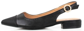 ЧЕРНЫЕ БАЛЕТКИ ЖЕНСКИЕ НА ОТКРЫТОМ КАБЛУКЕ 37