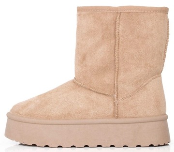 ŚNIEGOWCE BEŻOWE OCIEPLANE BOTKI PLATFORMA WYSOKIE 39