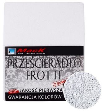 PRZEŚCIERADŁO FROTTE Z GUMKĄ 90X200 biały