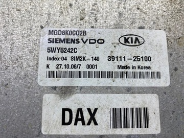 KIA MAGENTIS 2000CM3 2007 ŘÍZENÍ MOTORU SEDAN 3911125100