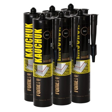 Uszczelniacz dekarski kauczukowy czarny 300ml x 6