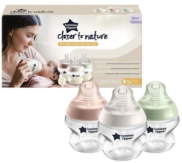 ZESTAW BUTELKA 3 X 150 ML CLOSER TO NATURE 3 KOLORY 0+