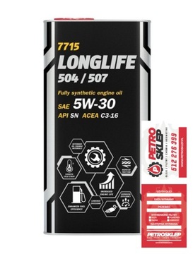 MANNOL 7715 5W30 5L LONGLIFE 504 / 507 VW AUDI