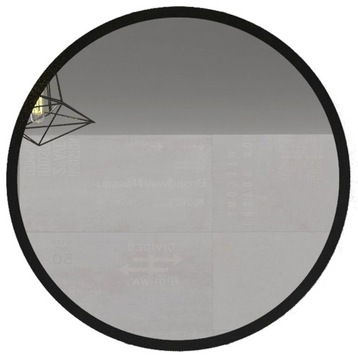 Lustro Okrągłe Ścienne Loft w Czarnej Ramie 100cm
