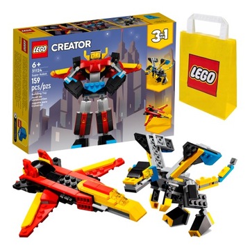 LEGO 3 w 1 - Super Robot, Samolot lub Smok (31124)