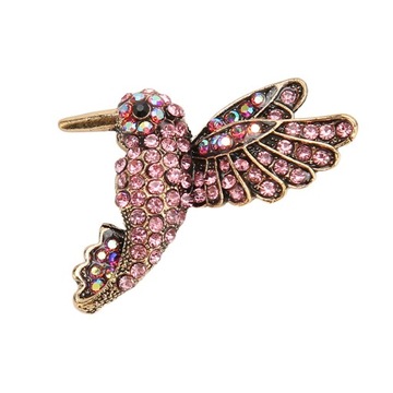 Брошь Птица Украшение Горный Хрусталь Блестящий Ретро