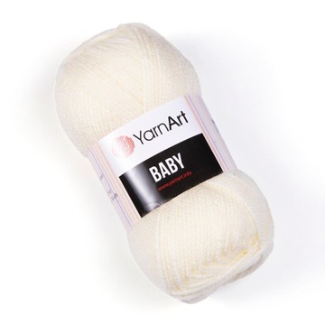WŁÓCZKA YarnArt Baby 502 KREMOWA ECRU 50g/150m AKRYL DO SZYDEŁKA