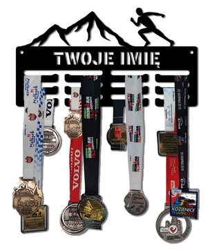 Wieszak na medale GÓRY RUN z imieniem 79.3 49cm