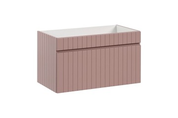 Szafka Łazienkowa Podwieszana Pod Umywalkę Szuflada Uchwyt Frez Różowa 80cm