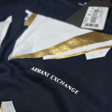 T-shirt ARMANI EXCHANGE granatowy z logo męski XL