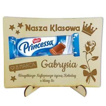 TABLICZKA NA SŁODYCZE DZIEŃ KOBIET KLASOWA STOJAK