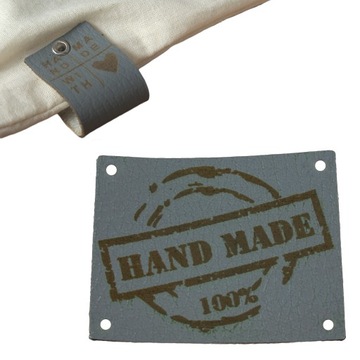 10X HANDMADE SKÓRZANE NASZYWKI METKI RĘKODZIEŁO