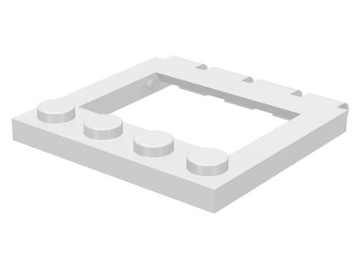LEGO 2349 biała płytka 4x4 z otworem 2szt