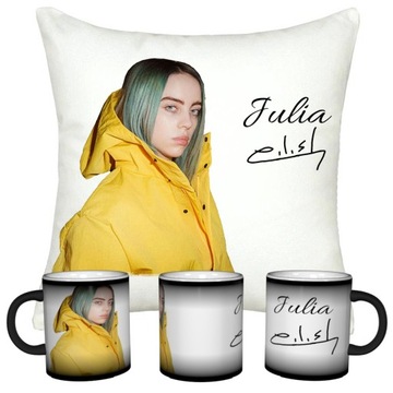 ZESTAW BILLIE EILISH MAGICZNY KUBEK + PODUSZKA