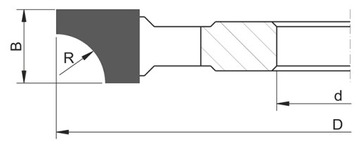 Фреза четвертькруглая вогнутая HSS 120x40x20/R=15 левая