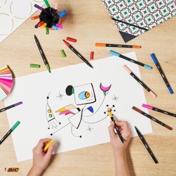 КЛАССИЧЕСКАЯ ДВУСТОРОННЯЯ РУЧКА BIC INTENSITY DUAL TIP 12 ЦВЕТОВ