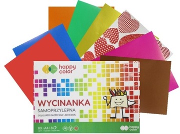 Blok wycinanka samoprzylepna A4 8ark 100g., Happy Color