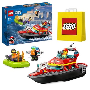 LEGO klocki City Łódź strażacka / 60373 + torba prezentowa
