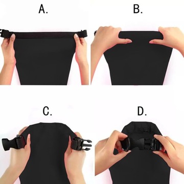 WOREK WODOODPORNY WODOSZCZELNA TORBA NA KAJAK 20L-czarny