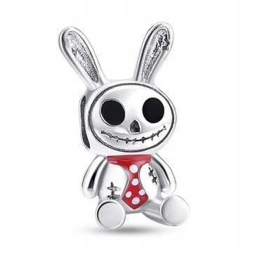 Charms Srebro 925 Zawieszka Zając Halloween
