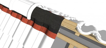 АЛЮМИНИЕВАЯ КОНЬКОВАЯ ЛЕНТА GEO-VENT 180мм ПОД КИРПИЧНЫЙ КОНЬ 5м RAL8004 DR