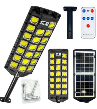 Lampa Uliczna Solarna 2000W 26000 lm Pilot Latarnia Czujnik Ruchu Zmierzchu