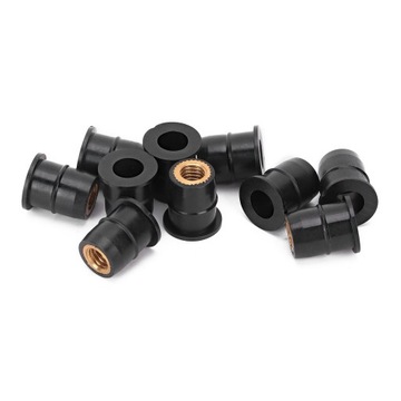 Well Nut M6x0.8mm 10 sztuk Guma Mosiężna do Szyb Motocyklowych ATV