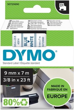 DYMO ETYKIETA TAŚMA D1 9mm x 7m S0720690 / 40914