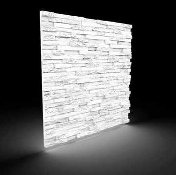 Стеновые панели из пенополистирола 3D белые 60x60 STONE