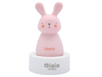 Нічник LED Olala - Зайчик Charly, рожевий