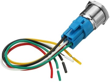 19mm Przełącznik 2V-24V LED samoblokujący zielony