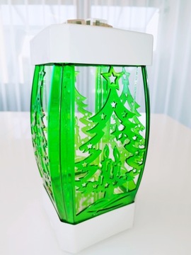 lampion znicz glamour czarny zielona choinka 25 cm