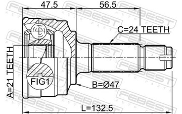 KLOUB LESK PŘEDNÍ 0910-M200 FEBEST DAIHATSU YRV