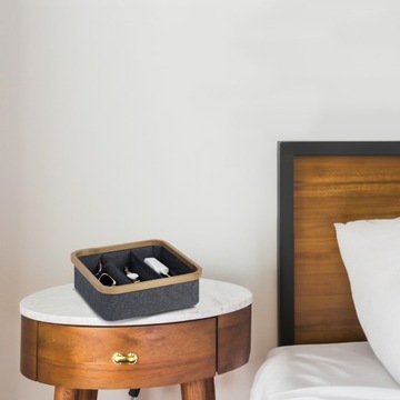 Organizer do Szuflady Szafy na Biurko Biżuterię z Przegródkami Szary 3szt