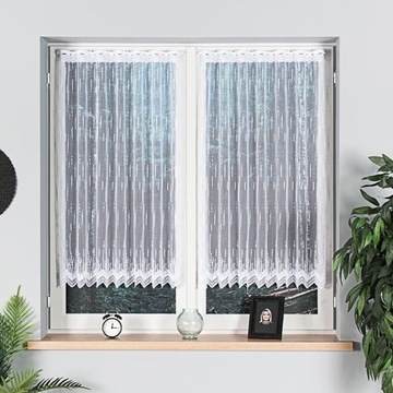 Firana zazdrostka Żakard NOWOCZESNA wys. 90 cm OBSZYCIE BOKÓW GRATIS