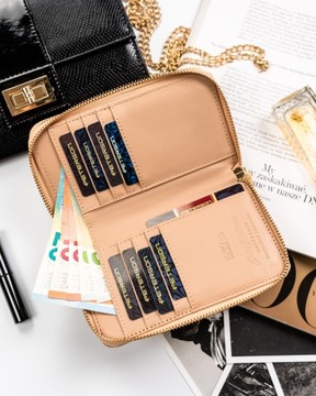 Portfel damski ochrona RFID portmonetka dla kobiety gotowy prezent stylowy