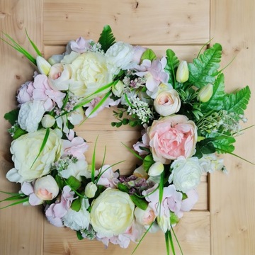 Весенний летний венок на дверь, свадебные цветы